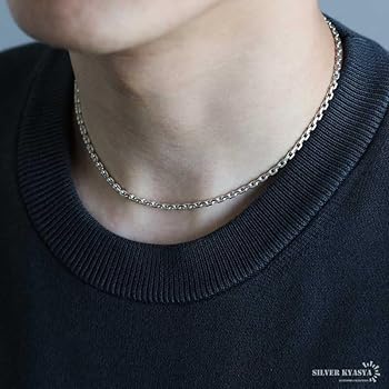 Amazon | 「silverKYASYA」シルバー925 あずきチェーン 小豆 925
